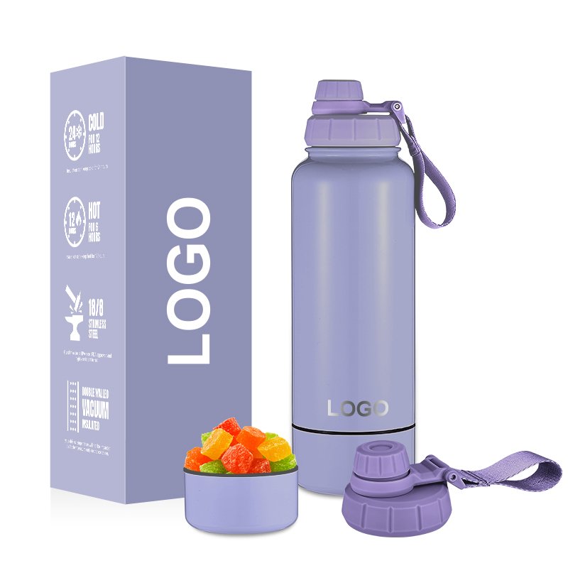 Eco-Friendly double wall custom logo wide mouth vacuum insulated drink sport stainless steel water bottle