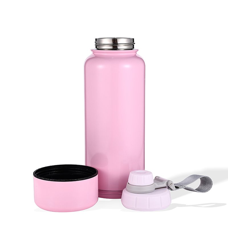 Eco-Friendly double wall custom logo wide mouth vacuum insulated drink sport stainless steel water bottle