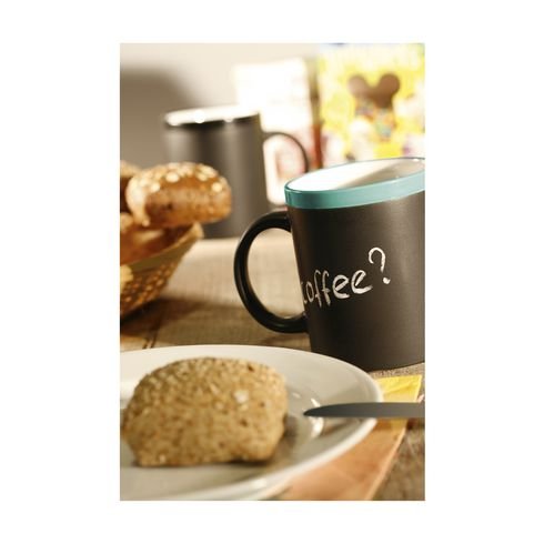 Creative Custom Blackboard Memo Message Writable Ceramic Chalk Mug Childrens' Gift Matte Black Cup 11Oz