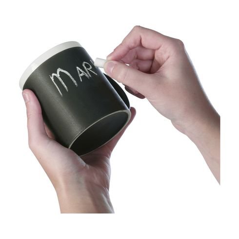 Creative Custom Blackboard Memo Message Writable Ceramic Chalk Mug Childrens' Gift Matte Black Cup 11Oz