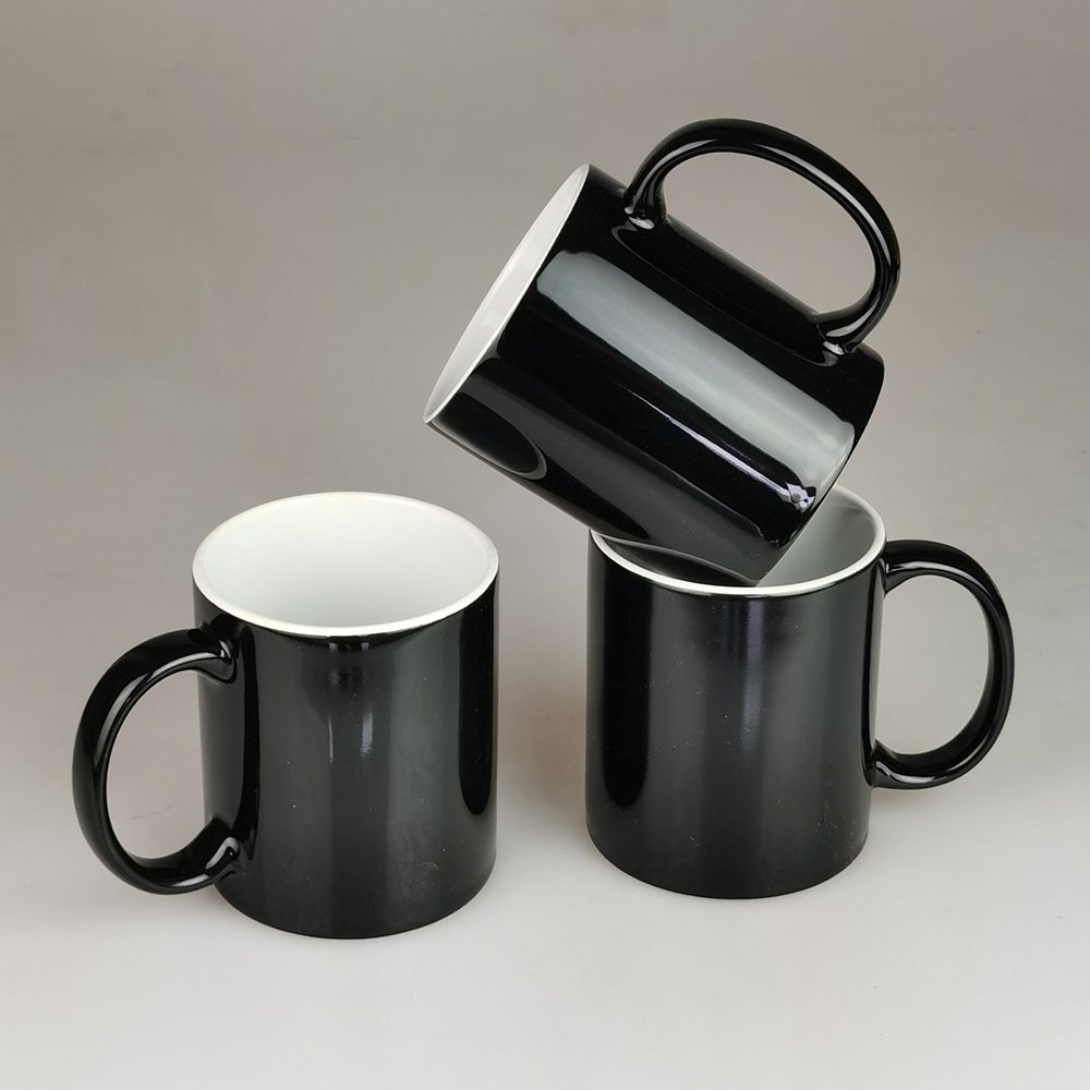 Creative Custom Blackboard Memo Message Writable Ceramic Chalk Mug Childrens' Gift Matte Black Cup 11Oz