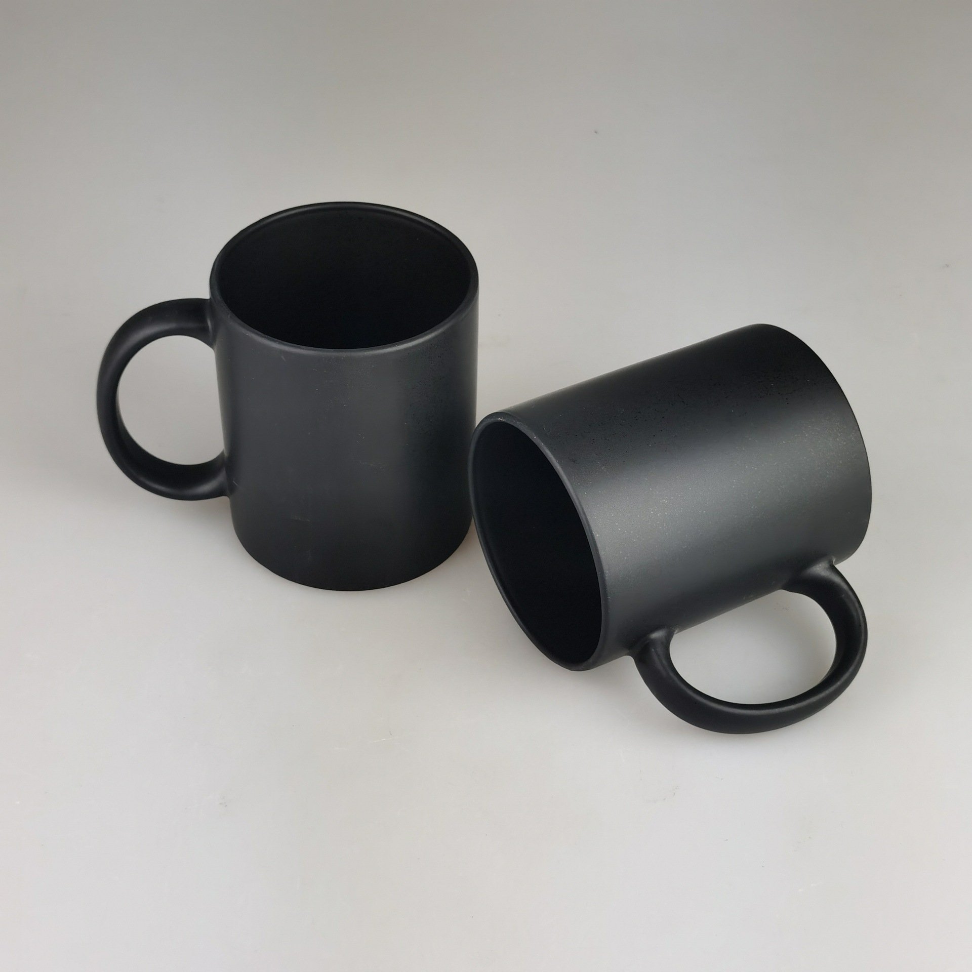 Creative Custom Blackboard Memo Message Writable Ceramic Chalk Mug Childrens' Gift Matte Black Cup 11Oz