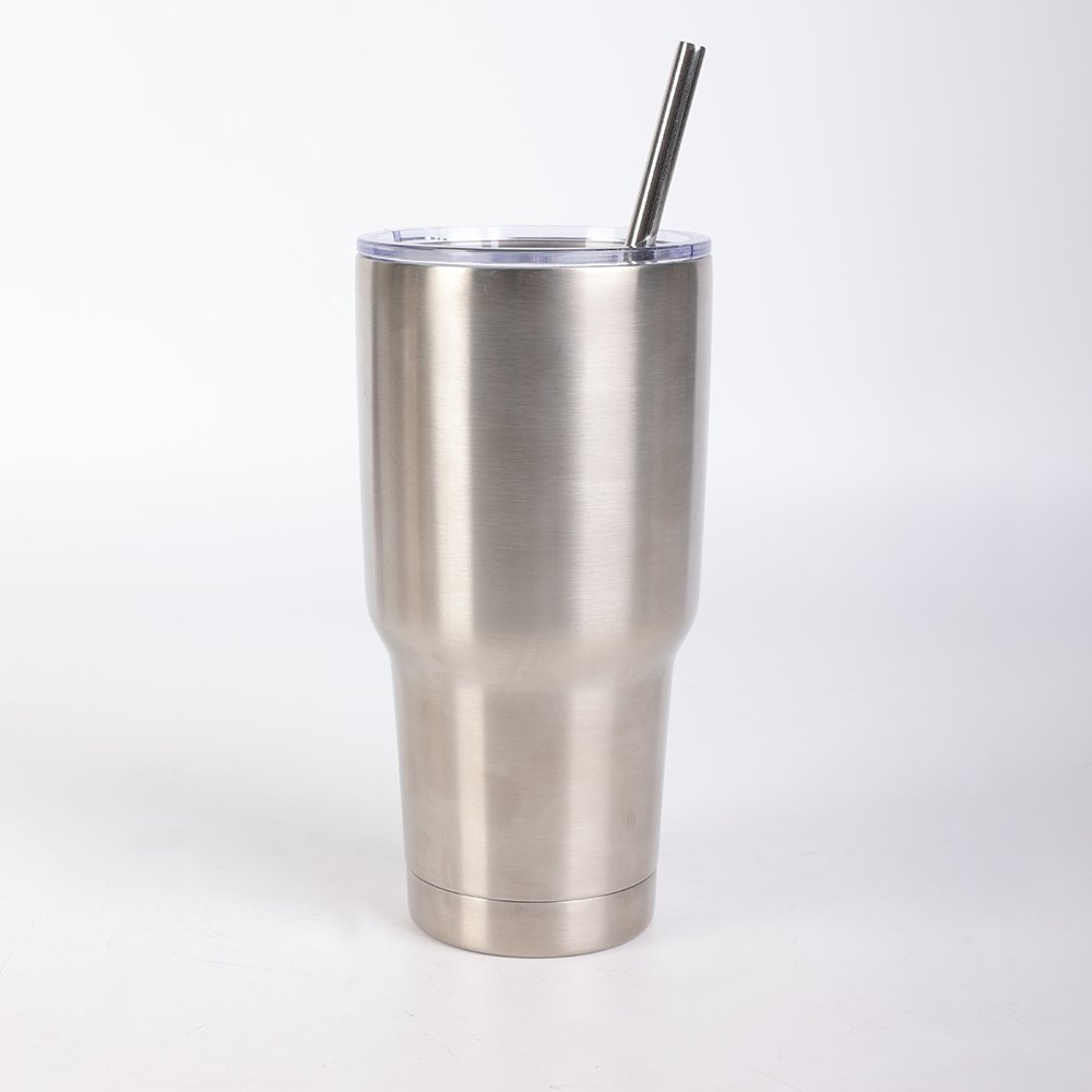 Grink 30oz 900ml Double Wall Vacuum Beer Mug Stainless Steel Insulated Car Water Bottle with Straw