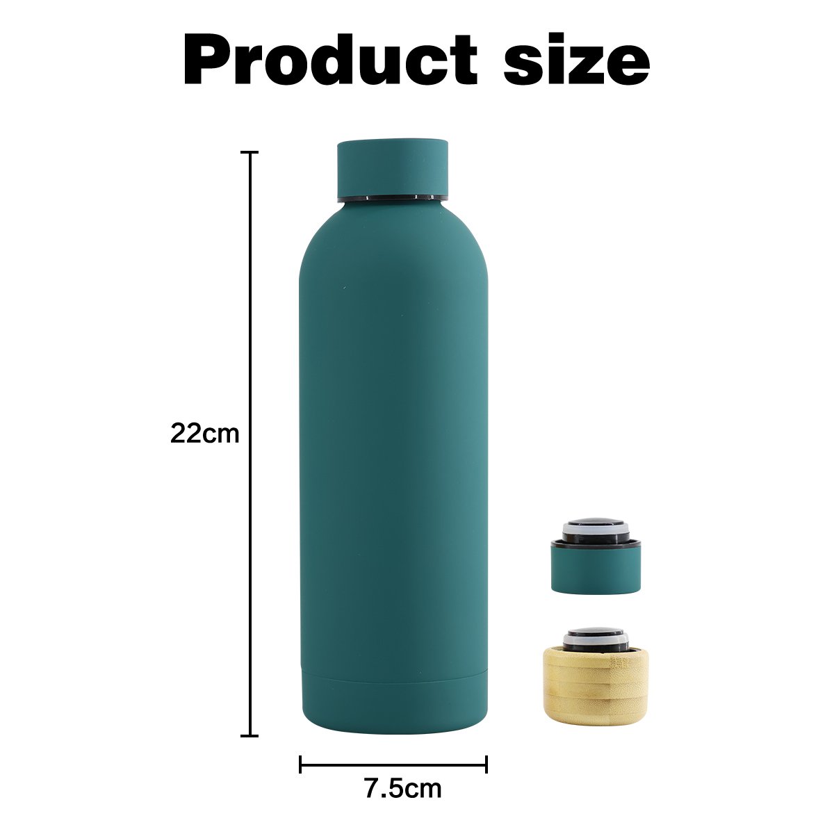 Custom Logo Blue 500ml Drinking Bottle Double Wall Vacuum Stainless Steel Drink Flask Termos Insulated Sport Water Bottle