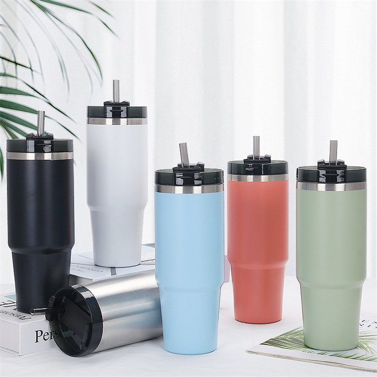 Stainless Steel Tumbler Cup With Lid 30oz Double Wall Vacuum Flask Insulated Beer Cup Drinking Thermal Coffee