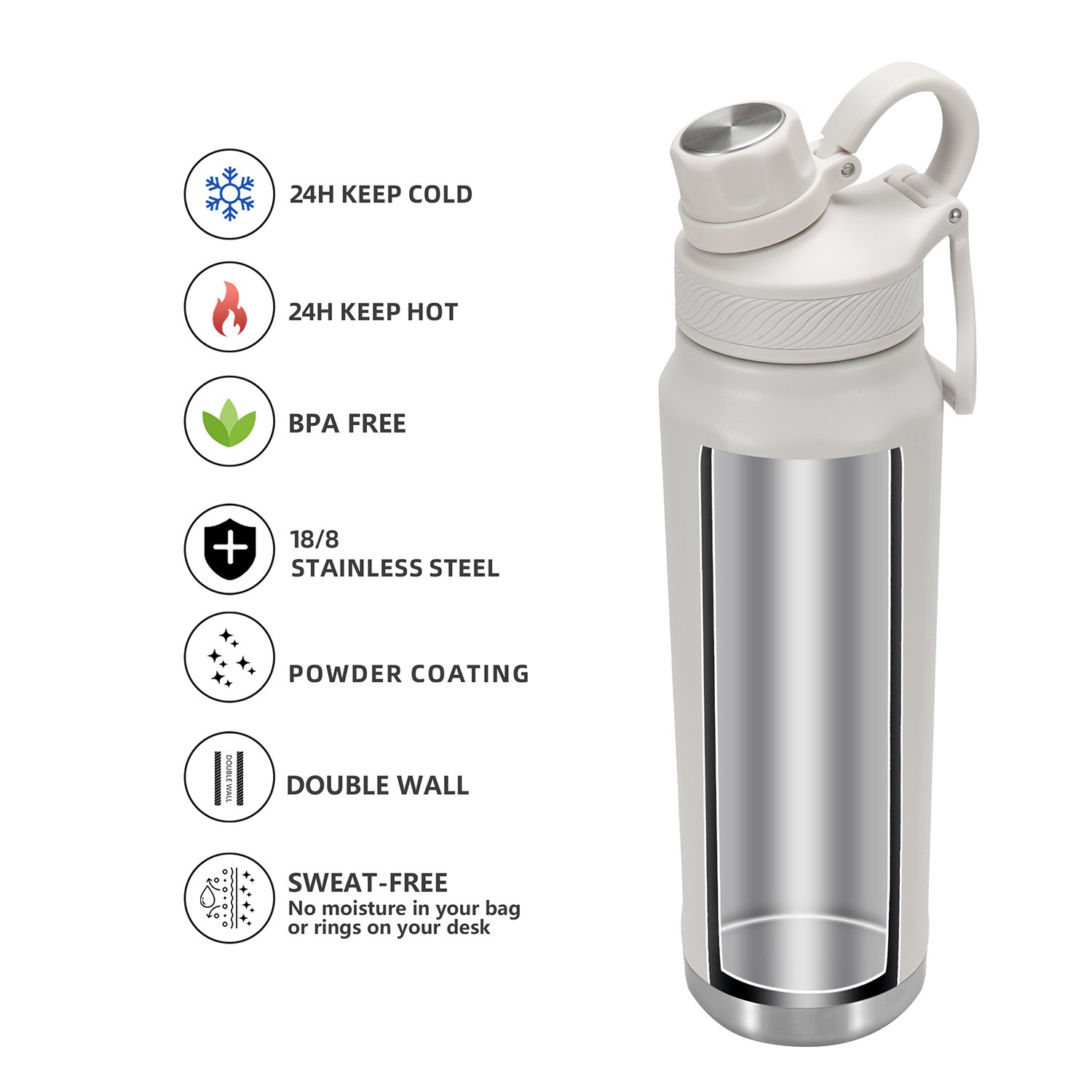 Factory supply Leak-Proof double wall vacuum flask sports water bottle