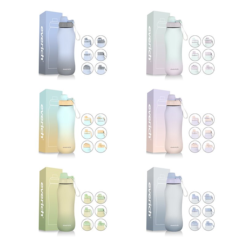 New Design Travel Double Wall Stainless Steel Vacuum Flask Insulated Water Bottles with Silicone Bottom