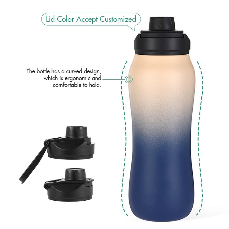 New Design Travel Double Wall Stainless Steel Vacuum Flask Insulated Water Bottles with Silicone Bottom