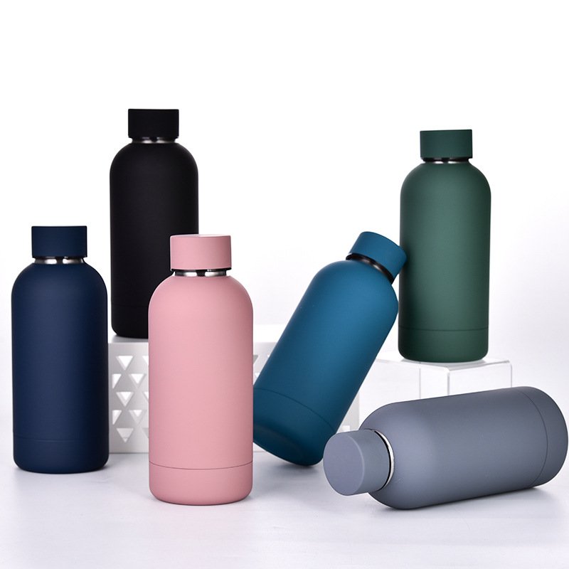 Custom Logo 350ml Soft Touch Double Wall Vacuum Flask Stainless Steel Cup Thermal Water Bottle Vacuum Insulated Water Bottle