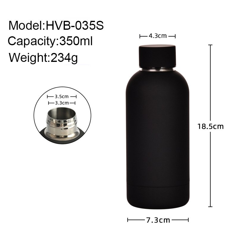 Custom Logo 350ml Soft Touch Double Wall Vacuum Flask Stainless Steel Cup Thermal Water Bottle Vacuum Insulated Water Bottle