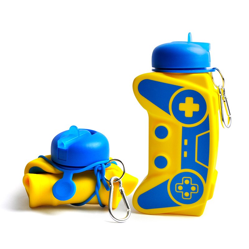 600ml Gamepad Game Controller Shape Cartoon Straw Kid Water Bottle
