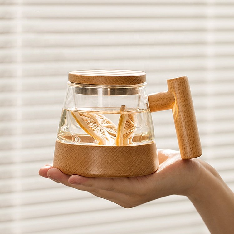 Vintage Clear Branded Wholesale Magnetic Glass Mug Light Cups Set With Lids