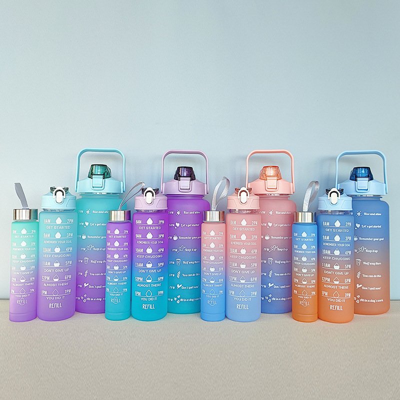 Sports Water Bottle 3pcs/Set Water Bottle for Male Female Set 2000ML 900ML 500ML Portable Reusable Summer Cups