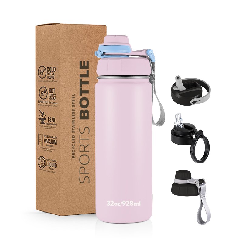 Cartoon Cute Stainless Steel Water Bottle For Kids Baby Children Student Outdoor Portable Glasses Bear Vacuum Flask With Straw