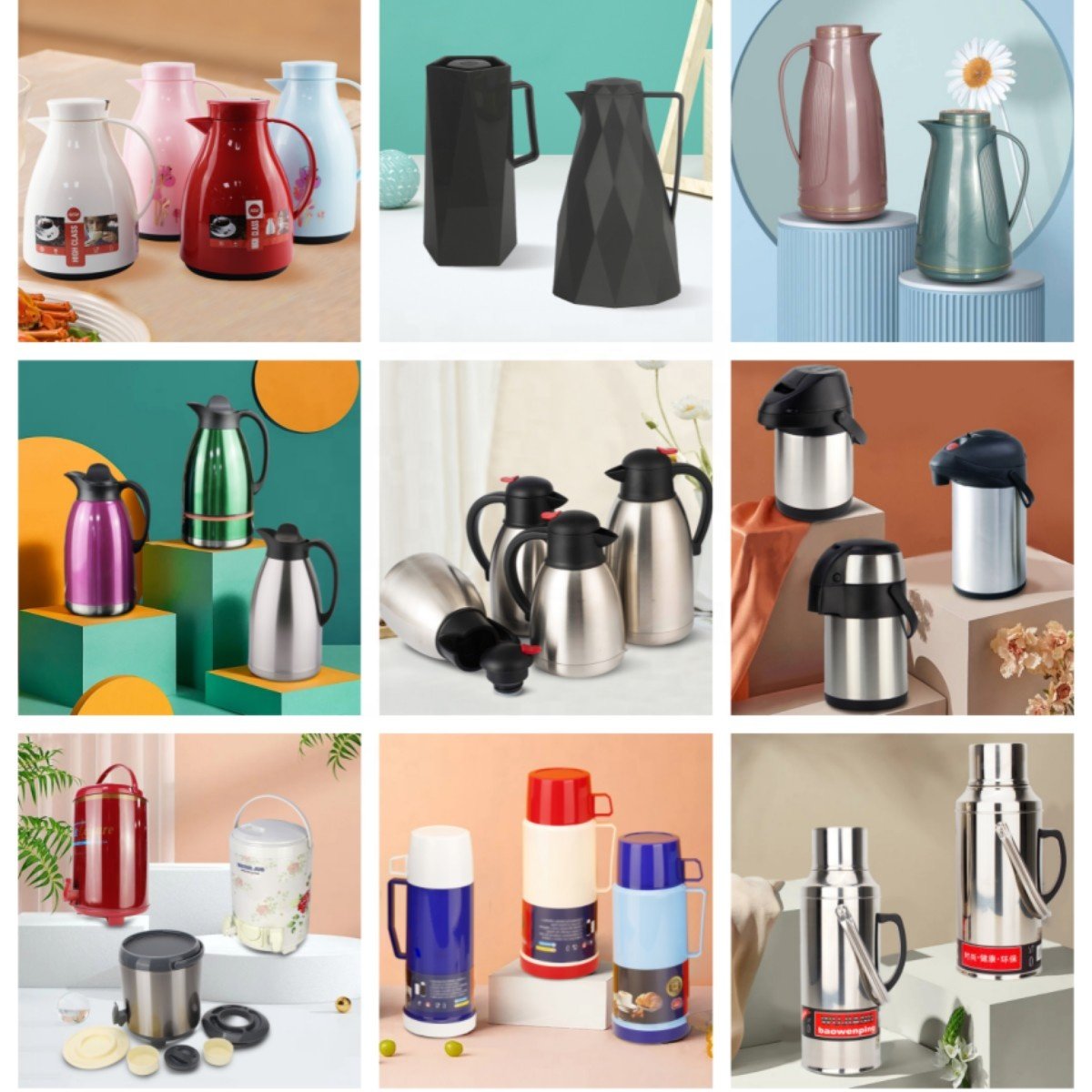 WUJO Manufacturer Custom Plastic Dubai Saudi Afghanistan Thermal Vacuum Flask Inner Glass