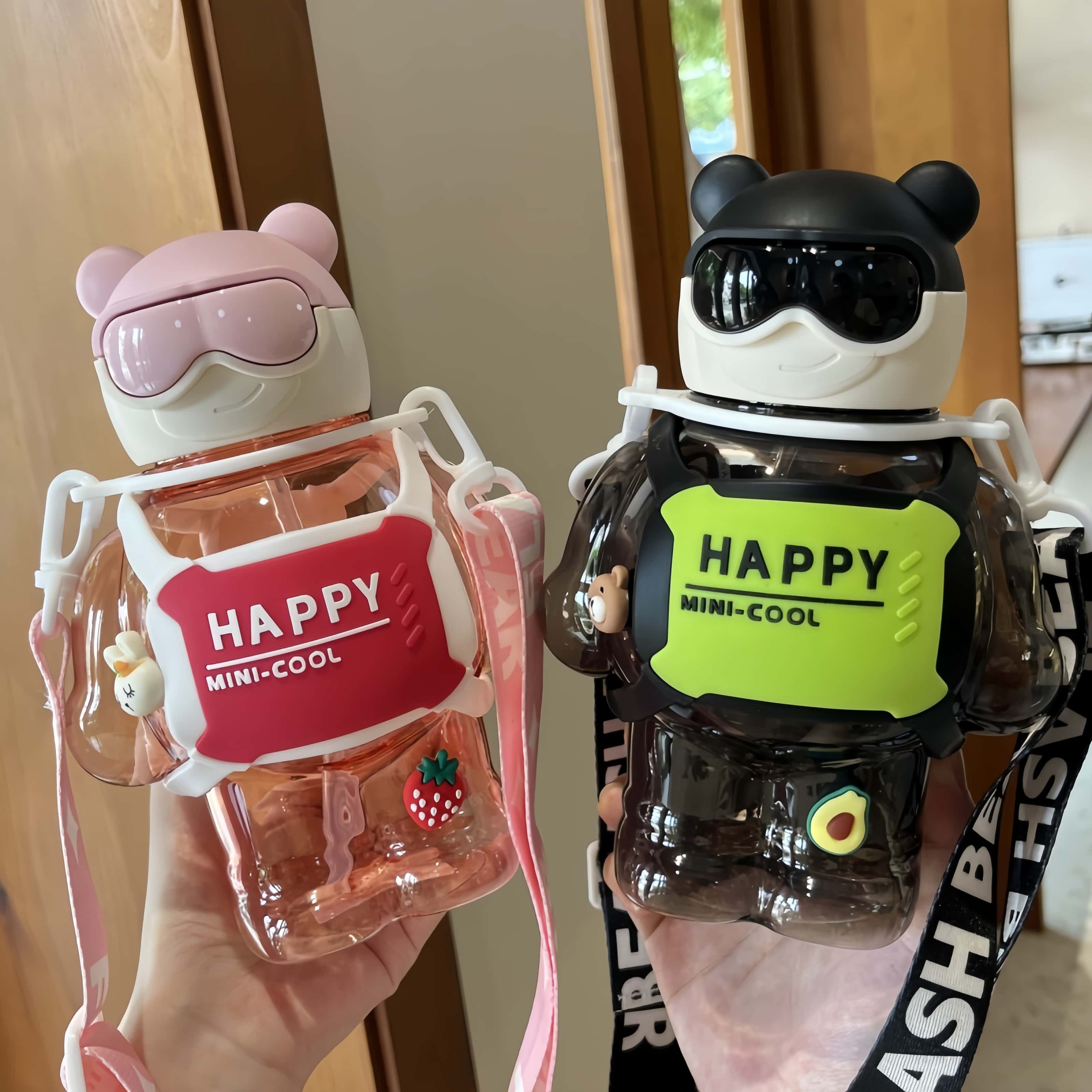 New students cartoon straw big belly cup cute portable high value water cups water bottles kids
