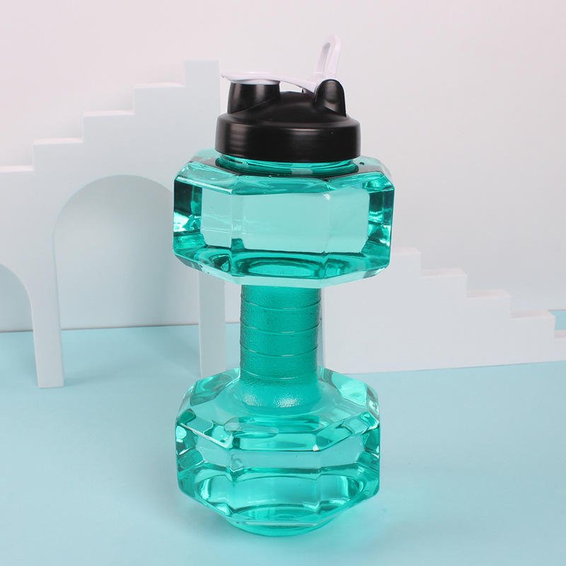 OEM Wholesale 2.2L Dumbbell Shape Weight Water Bottle Plastic Gym Exercise Water Cup Clear Plastic Sports Water Bottle