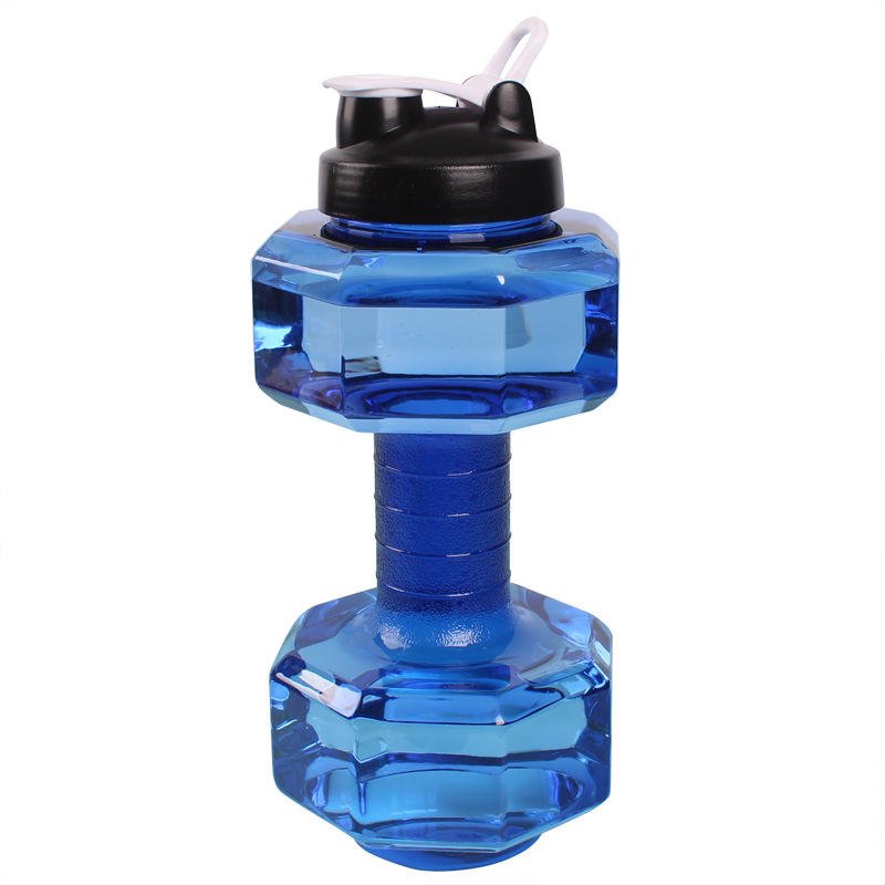 OEM Wholesale 2.2L Dumbbell Shape Weight Water Bottle Plastic Gym Exercise Water Cup Clear Plastic Sports Water Bottle