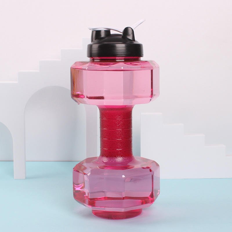 OEM Wholesale 2.2L Dumbbell Shape Weight Water Bottle Plastic Gym Exercise Water Cup Clear Plastic Sports Water Bottle