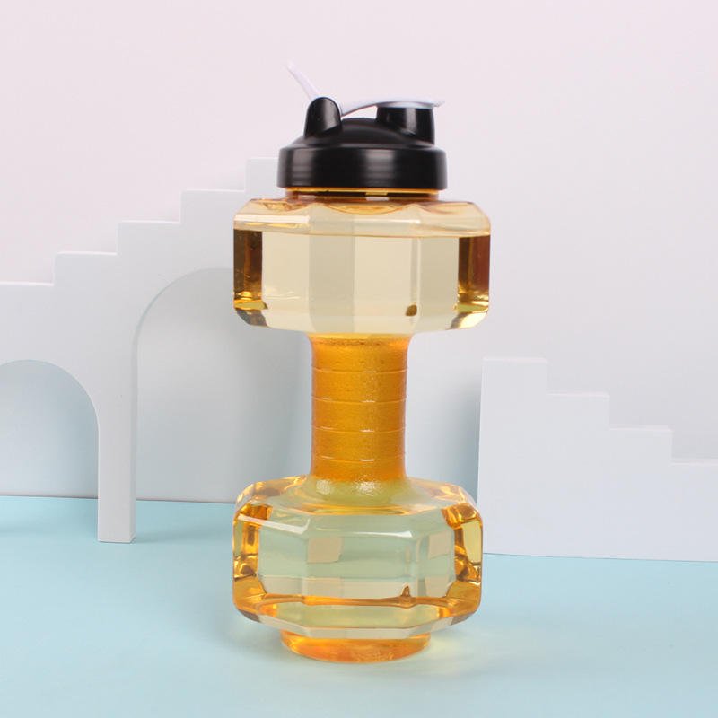 OEM Wholesale 2.2L Dumbbell Shape Weight Water Bottle Plastic Gym Exercise Water Cup Clear Plastic Sports Water Bottle