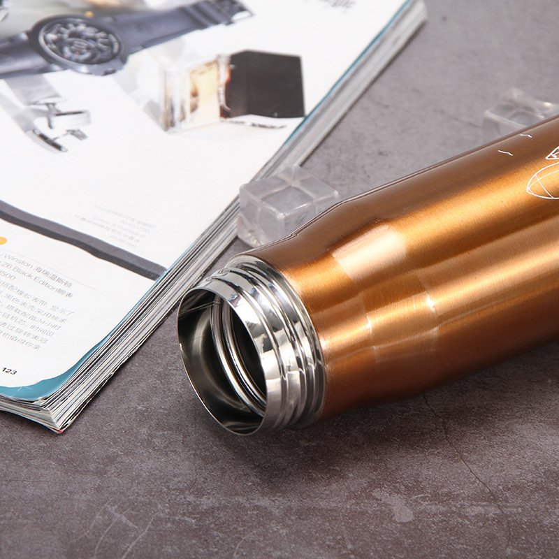 350ml / 500ml / 1000ml Ronya gold double wall stainless steel bullet shape vacuum flask