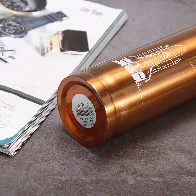 350ml / 500ml / 1000ml Ronya gold double wall stainless steel bullet shape vacuum flask
