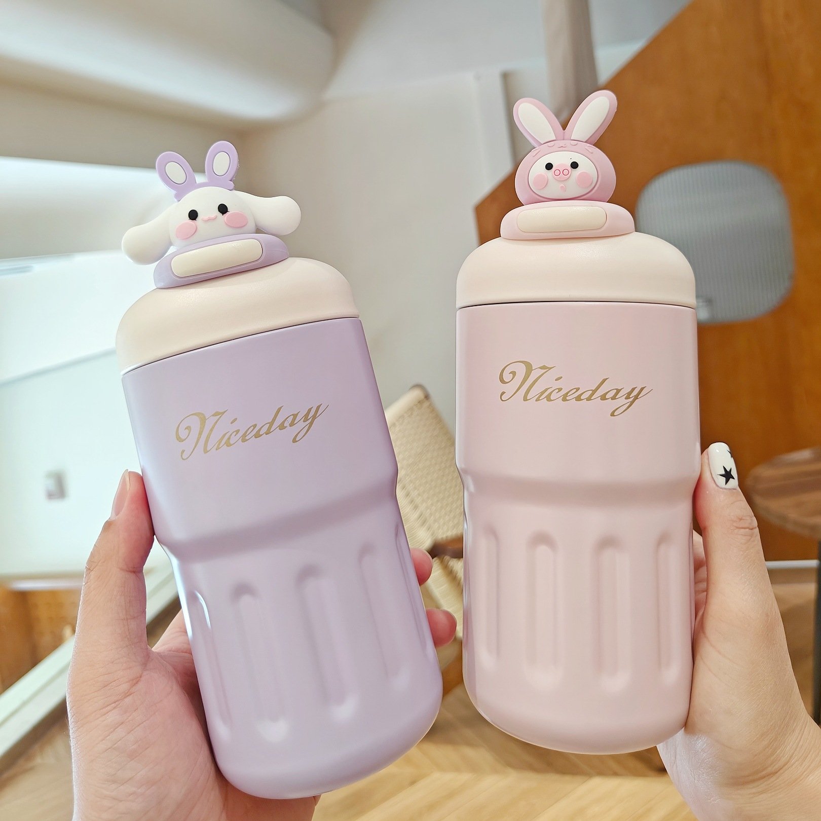 Cute Cartoon Doll 316 Stainless Steel Coffee Cup 600ml Insulated Water Bottle Portable Tumbler Mug