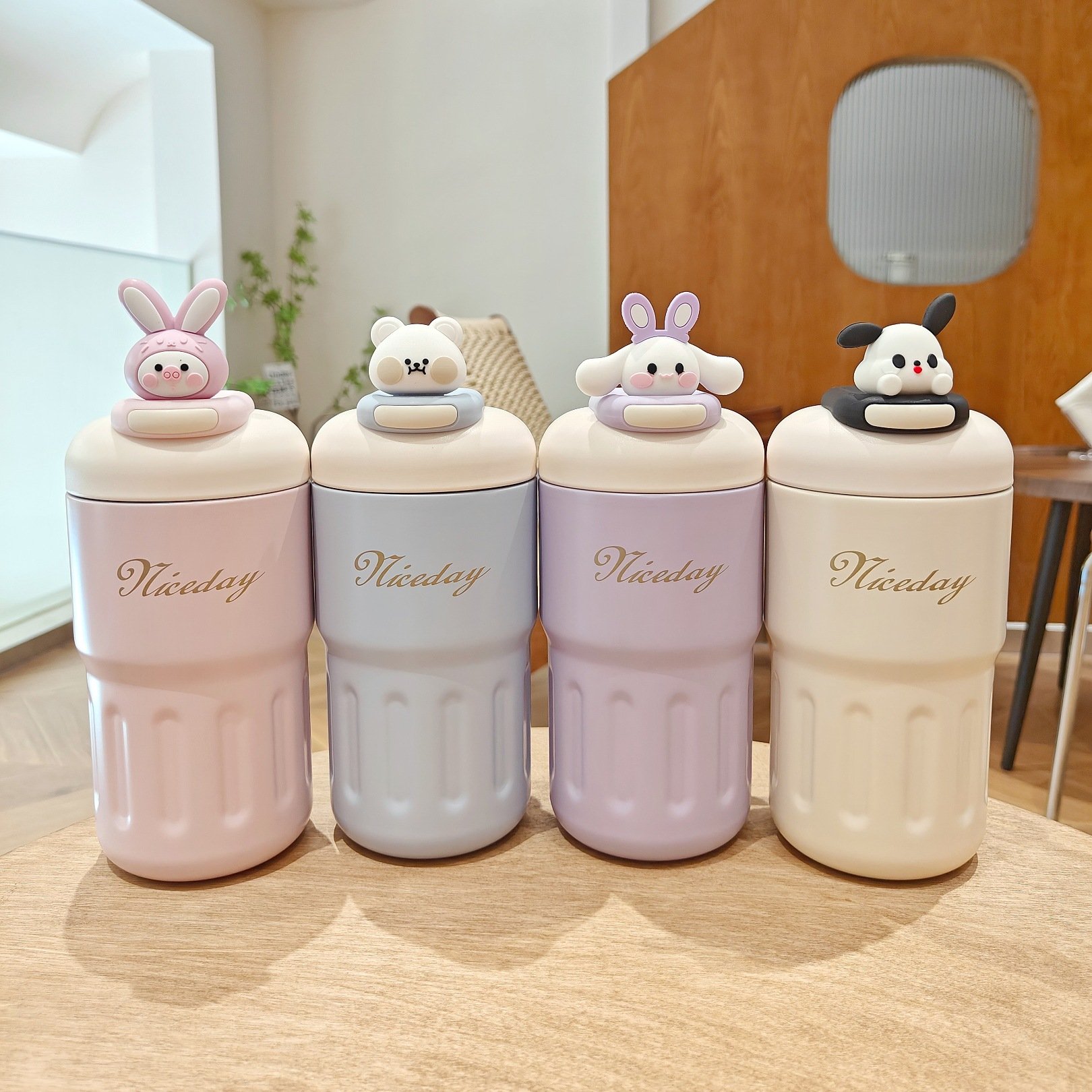 Cute Cartoon Doll 316 Stainless Steel Coffee Cup 600ml Insulated Water Bottle Portable Tumbler Mug