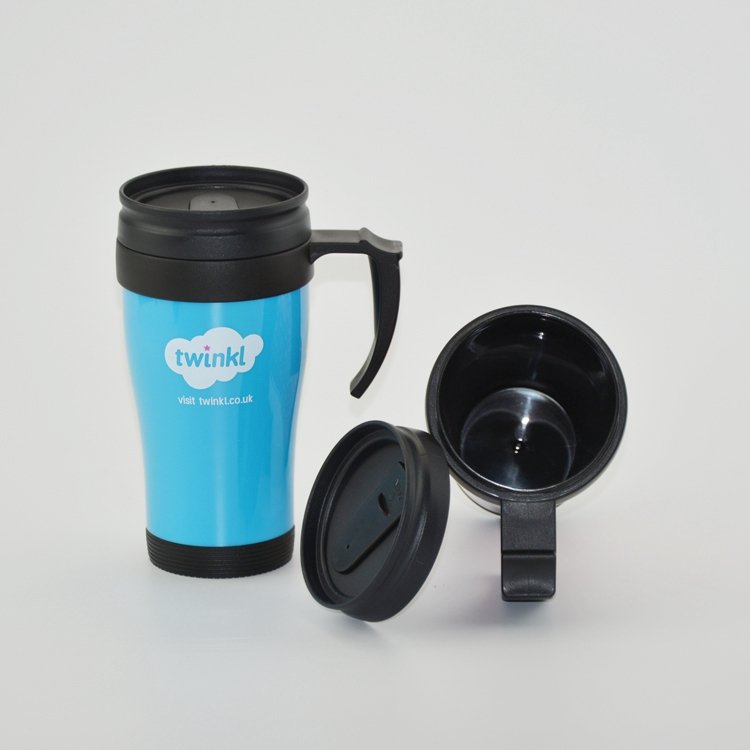 Factory Customized logo Double Wall Insulated drinking Travel Coffee Mugs Plastic cup With Handles