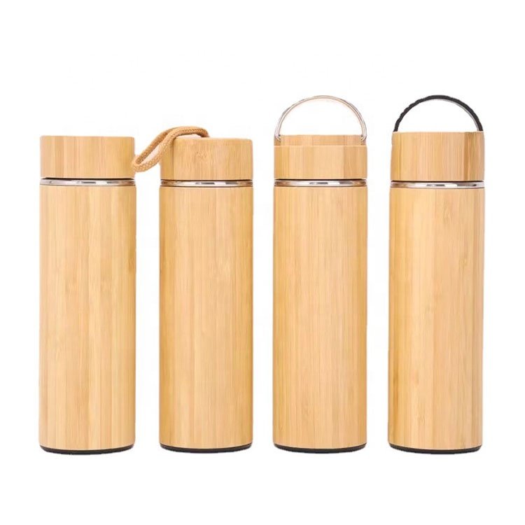 With Tea Infuser Bamboo Thermo Mug Stainless Steel 304 and Bamboo Lids