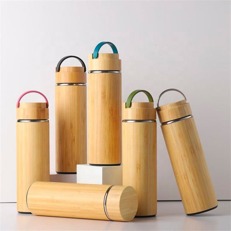 With Tea Infuser Bamboo Thermo Mug Stainless Steel 304 and Bamboo Lids