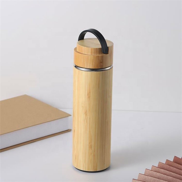 With Tea Infuser Bamboo Thermo Mug Stainless Steel 304 and Bamboo Lids