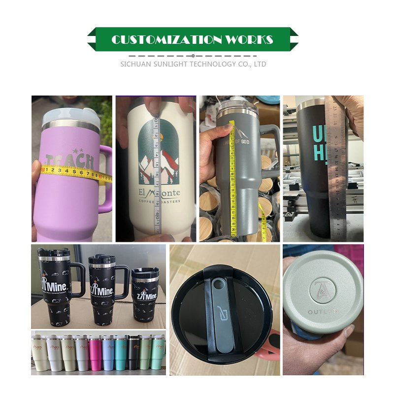 Custom Tumbler 40 oz Stainless Steel Vacuum Insulated Metal Travel Mug Temos Coffee Cup 20oz 30oz 40oz Tumbler With Handle Logo