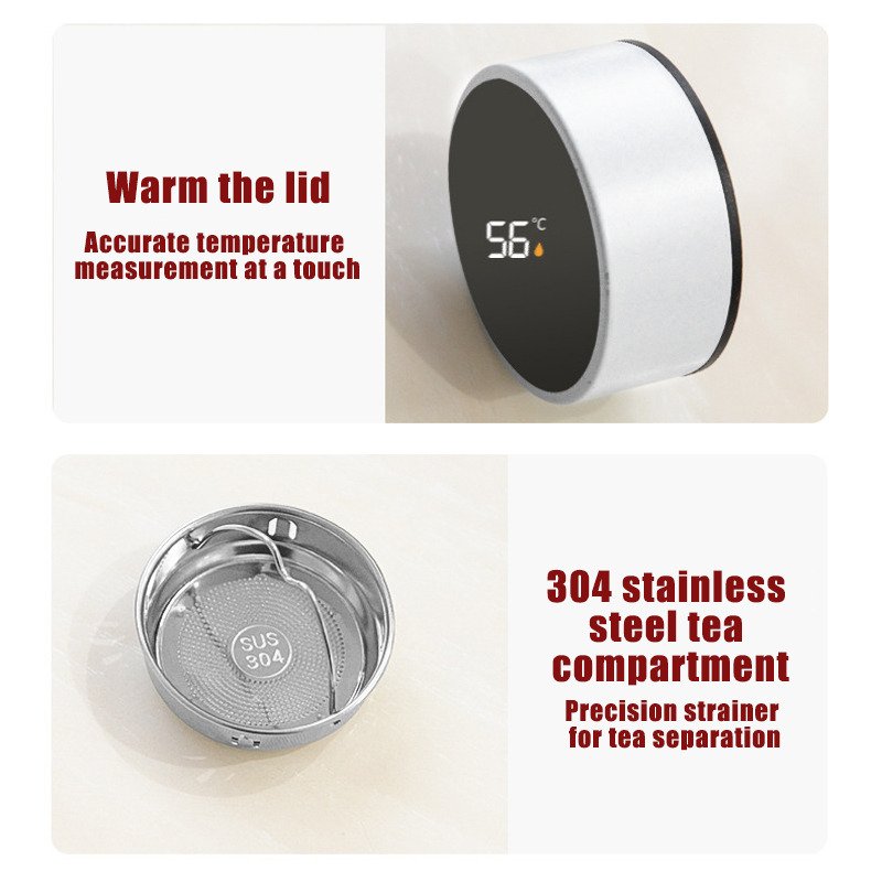 200ML Smart Thermos Water Bottle Intelligent Temperature Display Stainless Steel Vacuum Flasks Thermoses with Filter Tee Cup