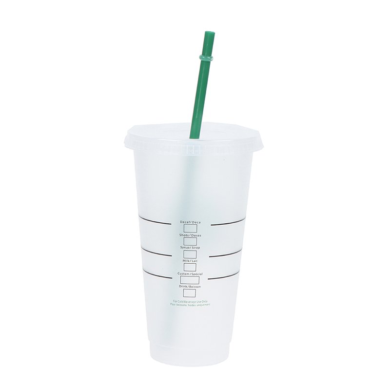 Straw Cup Drink Change Color Straw Mugs with Lid Plastic Tumbler Matte Bottle Cup Food Grade PP Plastic with Straw