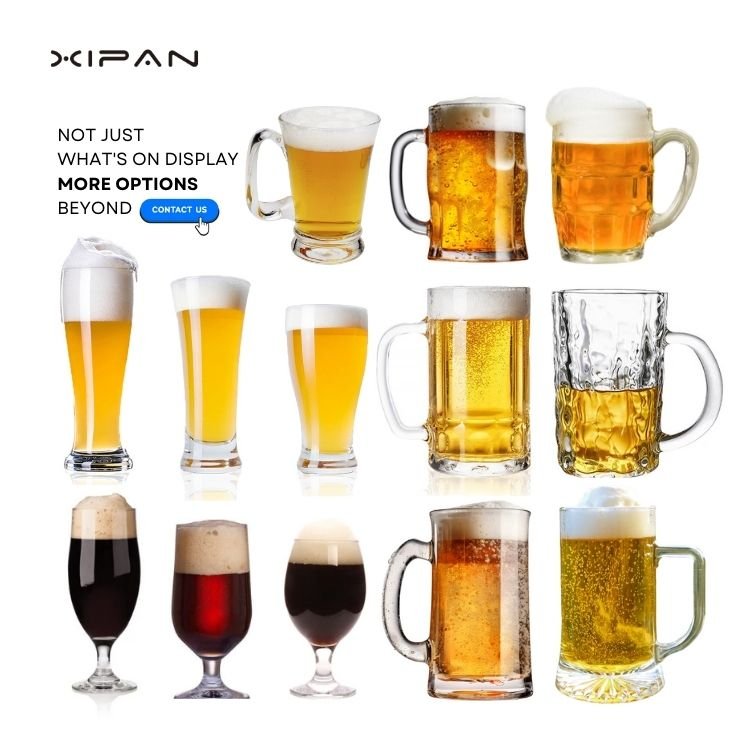 Hot Sale Custom Logo Beer Glasses Mug with Handle 275ml beer can glass with handle Beer Stem Glass