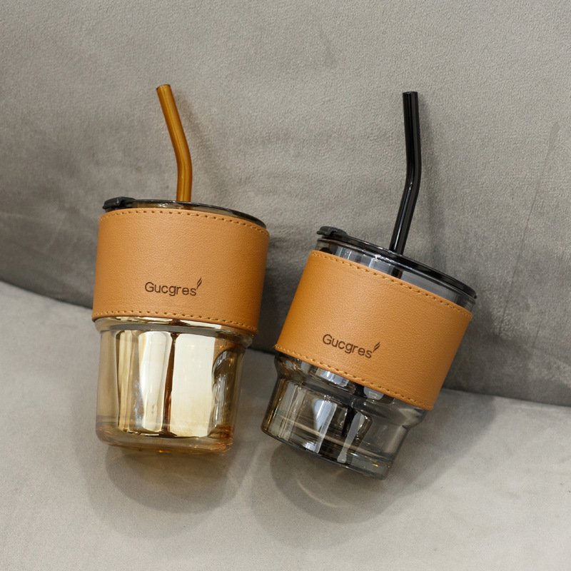 Wholesale Custom Glass Tea Coffee Cup Soda Beer Can Shaped Glass 16oz Cup Mugs With Lid And Straw