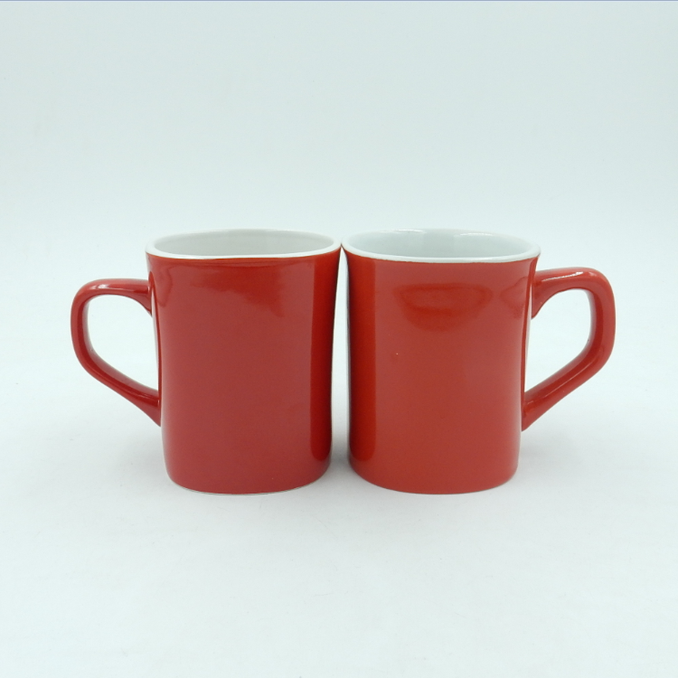 red square ceramic mug with handle