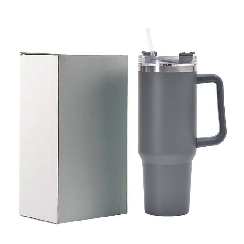 wholesale bulk Custom Logo Insulated double wall Powder Coated 40 oz Stainless Steel Coffee Travel Mug Tumblers With Handle lids