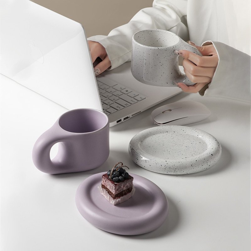 Nordic Ins Style Pangpang Fat Mug Creative Novelty Cup And Saucer Coffee Mug Ceramic