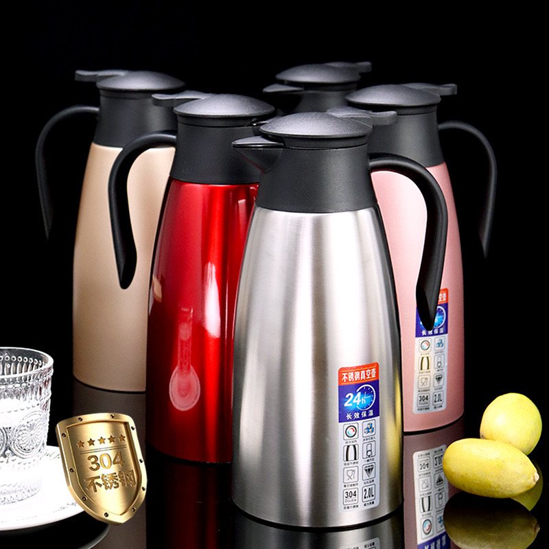 2L Large Capacity 304 Stainless Steel Vacuum Flask Home Office Hotel Tea Kettle Home Thermos