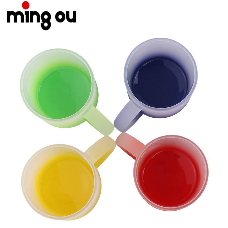 Superior Quality with Handle Beer Coffee Mug Sublimation Blanks 11oz Gradient Color Fluorescent Frosted Glass Mug
