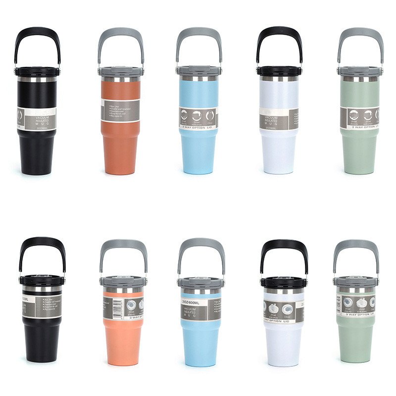 30oz BPA free keep cold double wall ice beer coffee stainless steel tumbler mug with 2 in 1 drinking straw