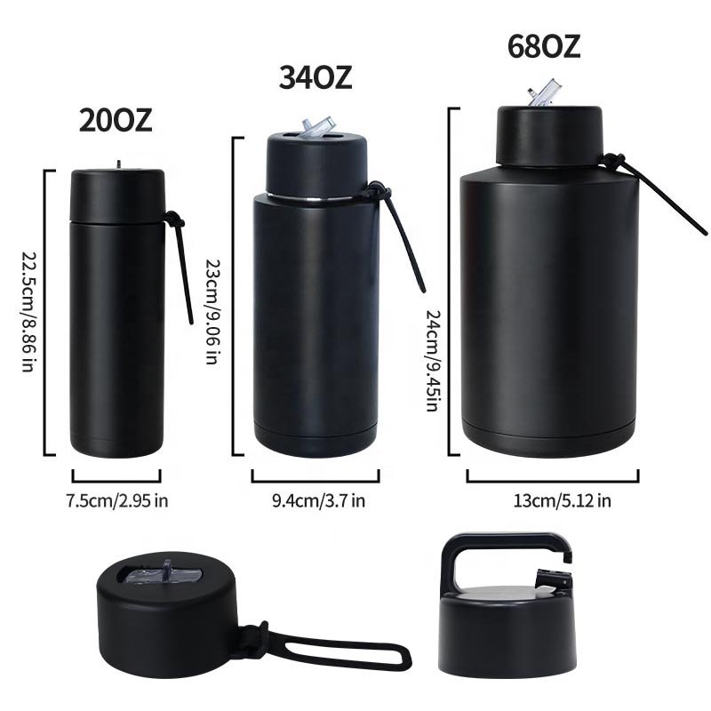 Australia hot sale water bottle custom 68oz 68 oz stainless steel double wall insulated ceramic inner large water bottle