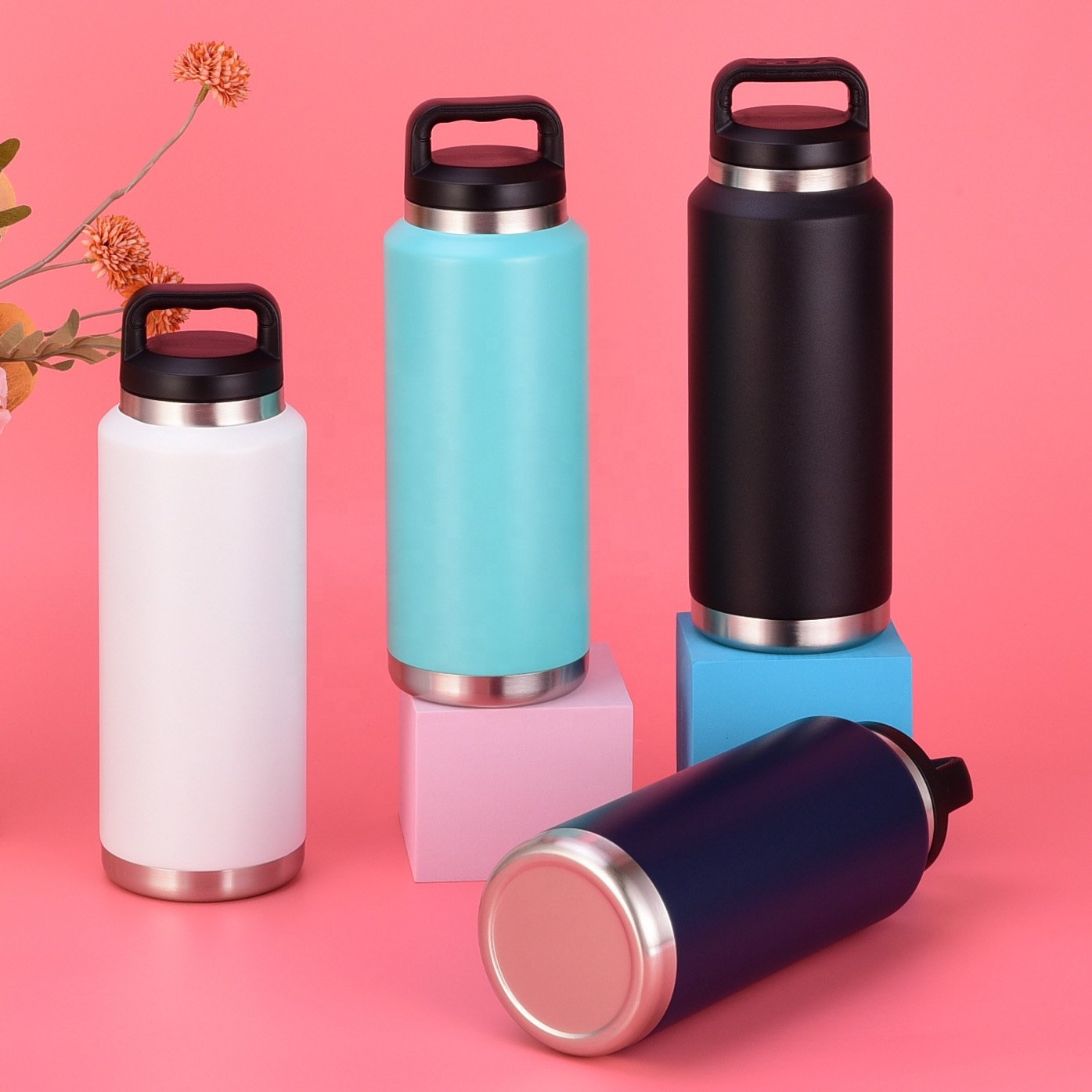 36oz Insulated Sports Eco Friendly Drinking Water Bottle Stainless Steel Water Bottles Great For Hiking Camping