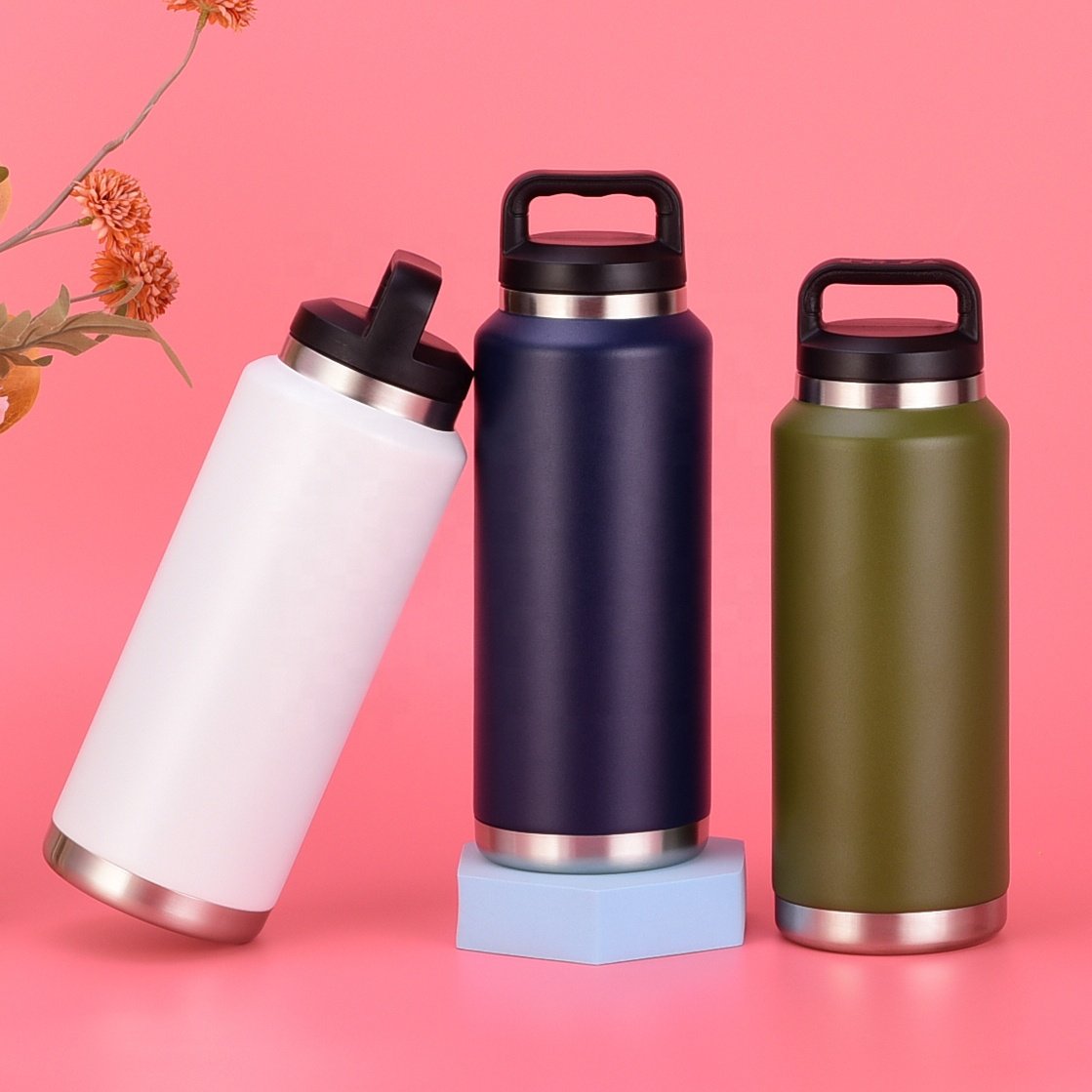 36oz Insulated Sports Eco Friendly Drinking Water Bottle Stainless Steel Water Bottles Great For Hiking Camping