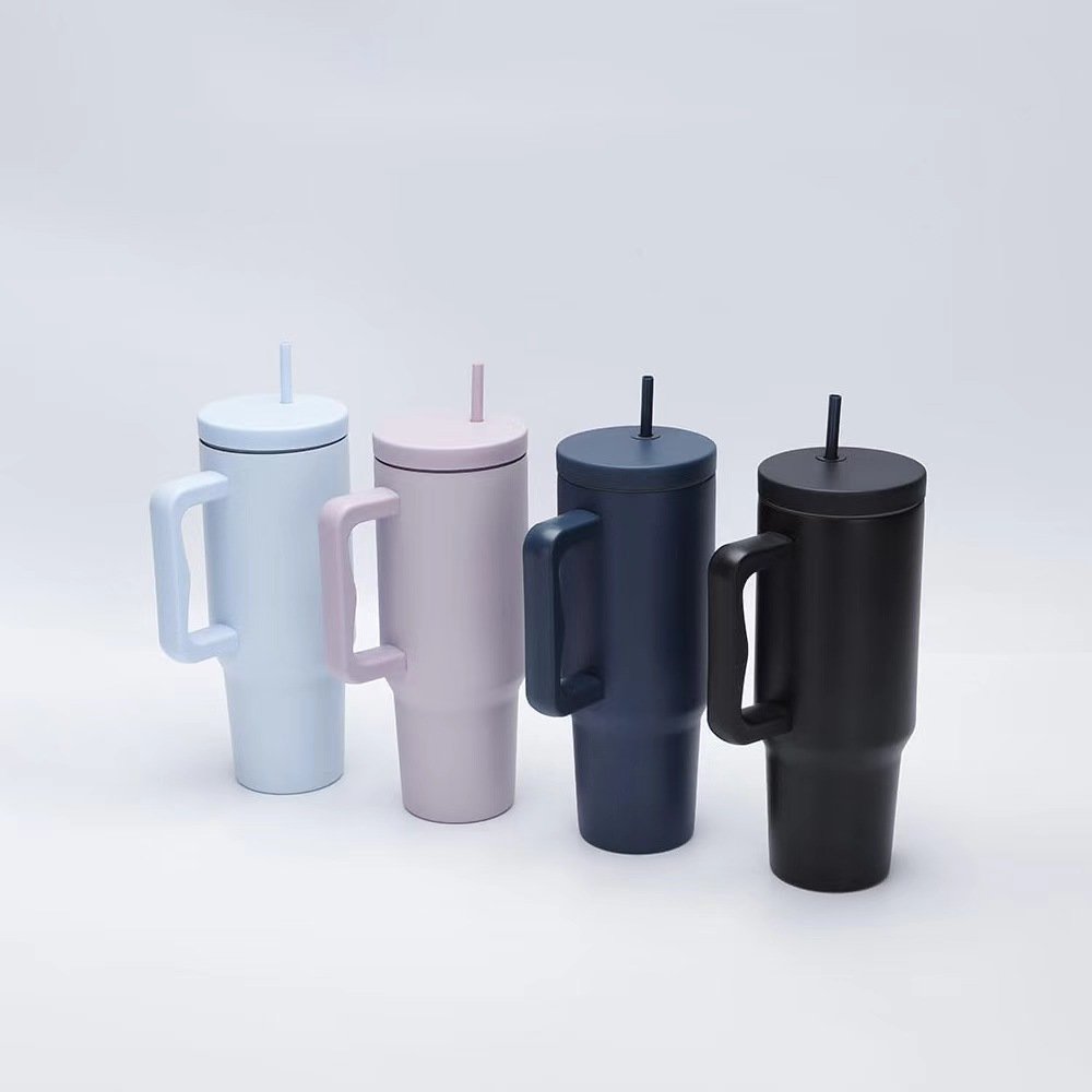 Hot Sell 40oz Custom Logo Double Walled Insulated Vacuum Water Bottle Stainless Steel Tumbler Outdoor Coffee Mugs with Handle