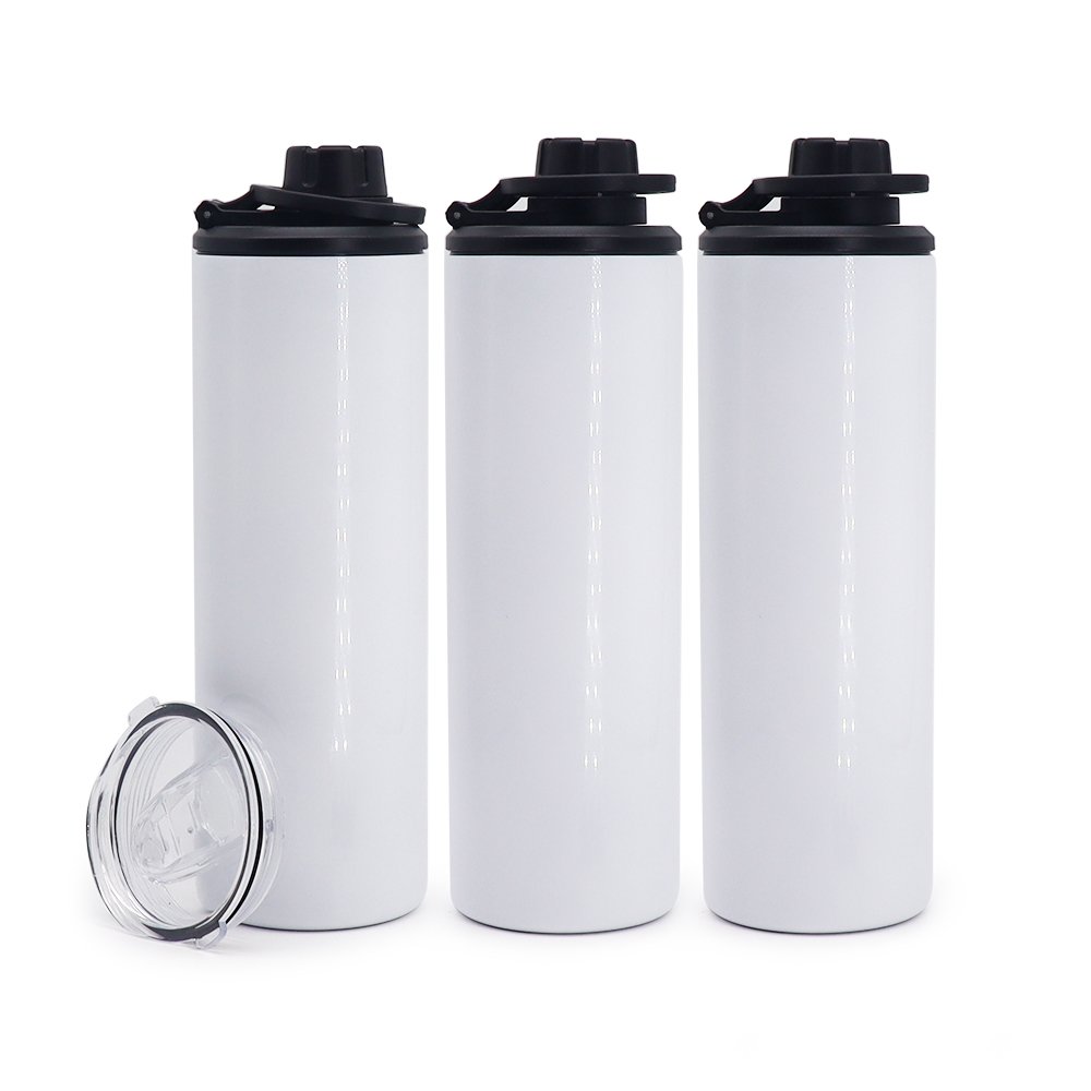 Hot Sale Stocked 20oz Sports Water Bottle Fashionable Sublimation Tumbler with Two lids
