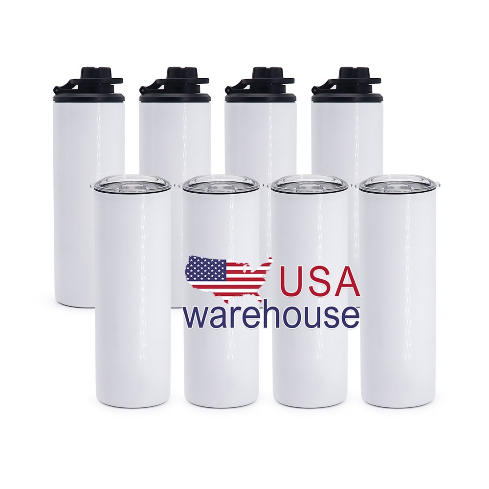 Hot Sale Stocked 20oz Sports Water Bottle Fashionable Sublimation Tumbler with Two lids