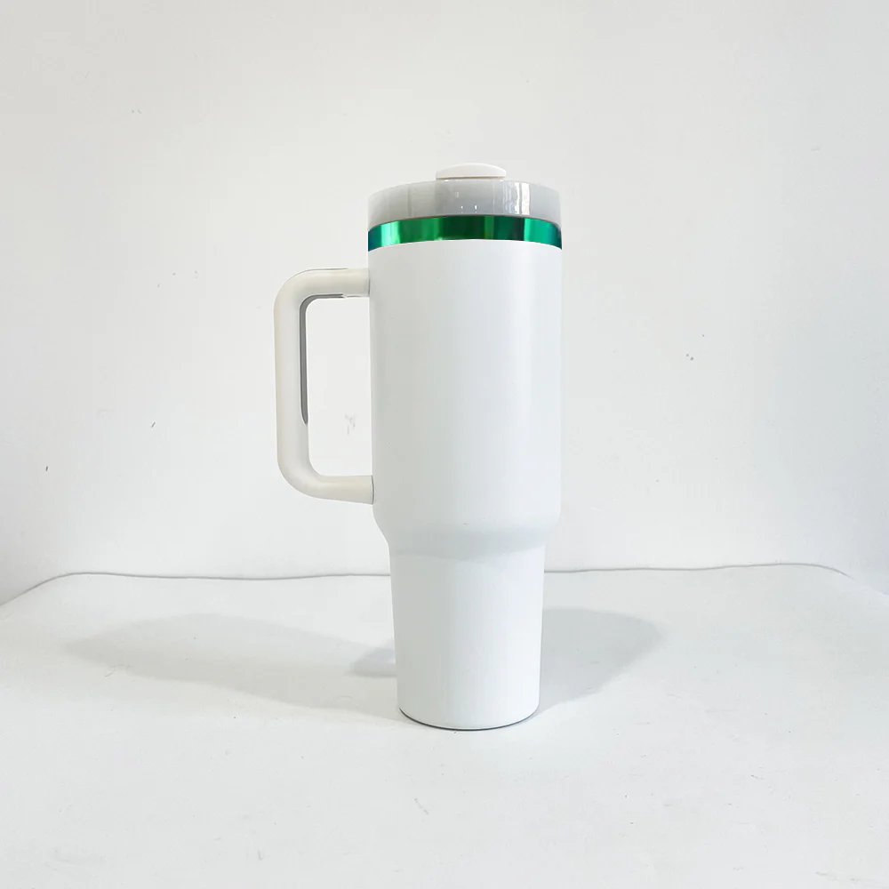 40oz green chroma handle tumblers laser engraving green underneath tumbler 40oz H2.0 green underneath powder coat travel mugs